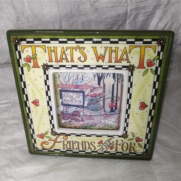 Mary Engelbreit Ceramic Picture Frame That's What Friends Are For 1994 VTG - Picture 3 of 8